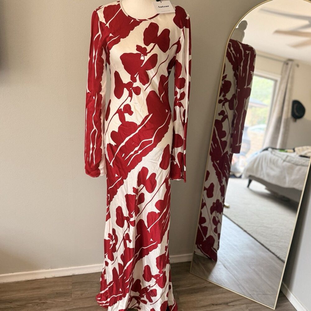 NWT Revolve Auteur Zadie Bell Flare Sleeve Floral Slip Dress Wedding Formal